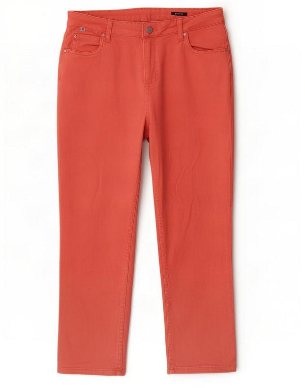 Jeans recortados femininos Crew Clothing UK 12 médio W30 L23 algodão vermelho