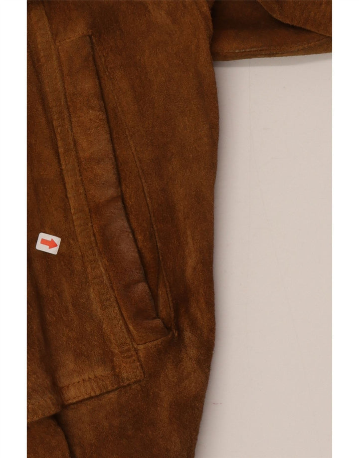 Jaqueta bomber masculina de camurça Les Boulevards IT 54 2XL couro marrom