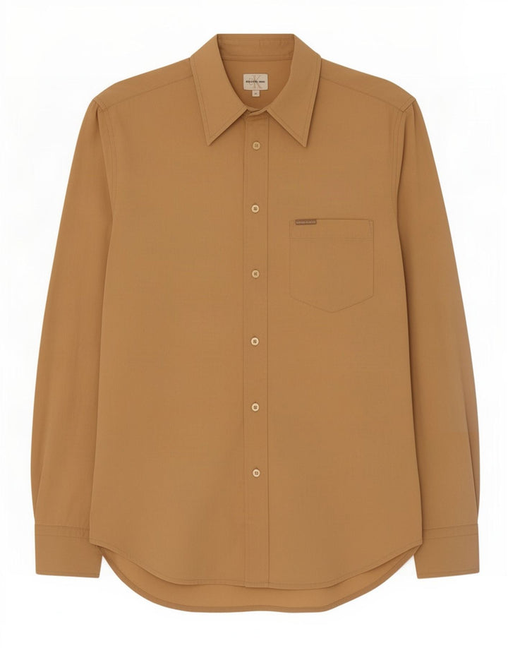 Camisa masculina Calvin Klein Jeans de algodão bege médio