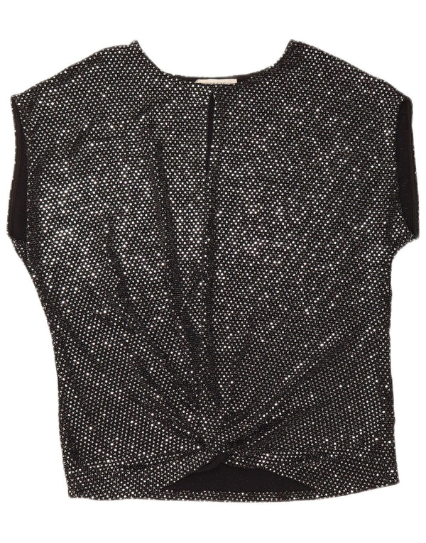 OASIS Womens Blouse Top UK 14 Medium Black Polyamide