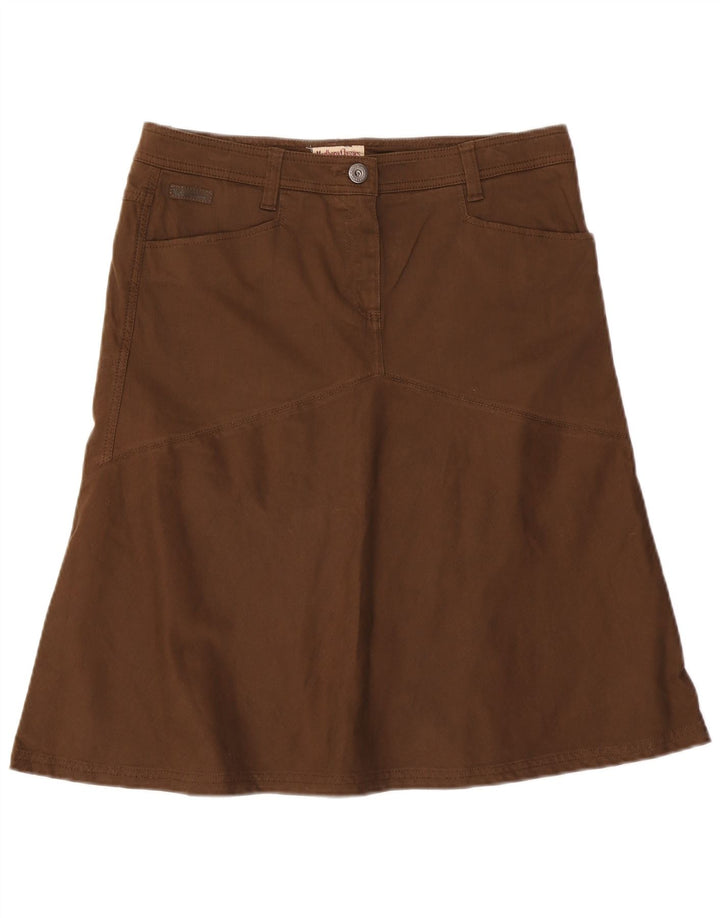 Saia evasê feminina Marlboro Classics EU 48 XL W36 marrom algodão clássico