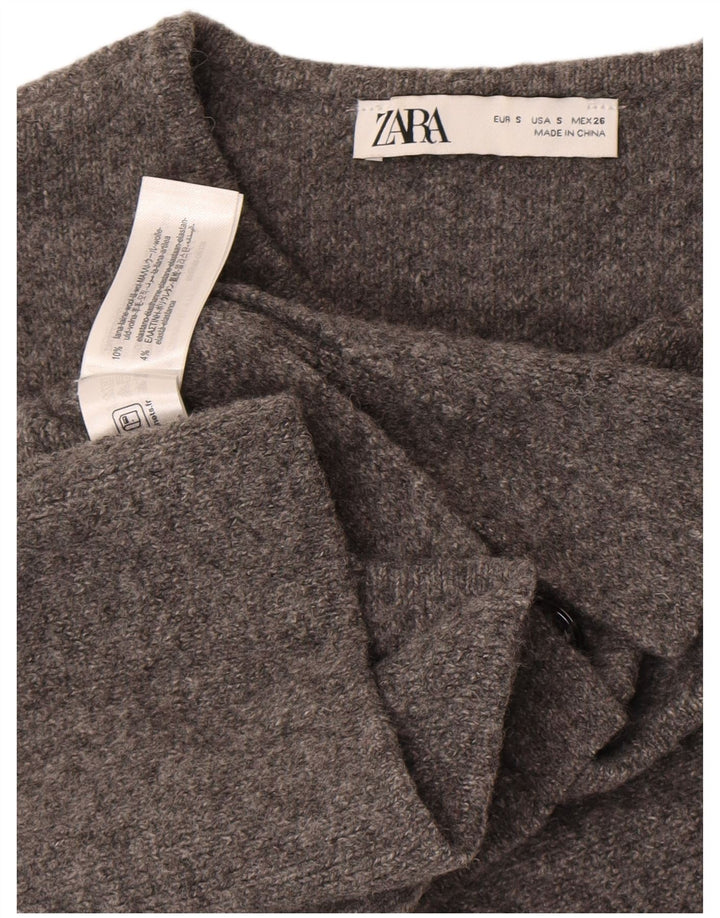 Regata feminina Zara com colete UK 10 pequena lã cinza