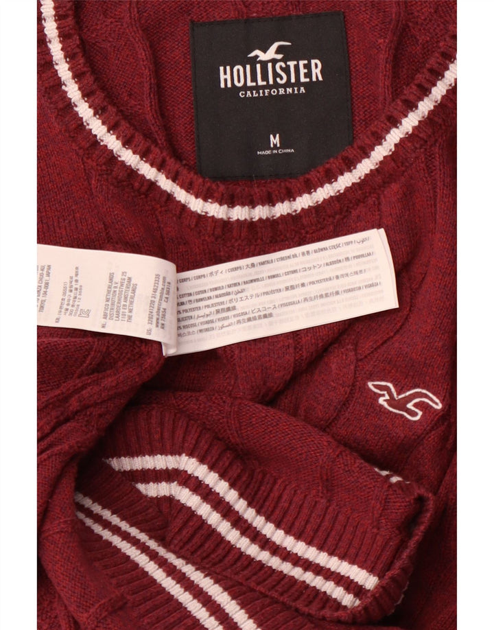 Suéter masculino HOLLISTER com gola redonda, algodão marrom médio