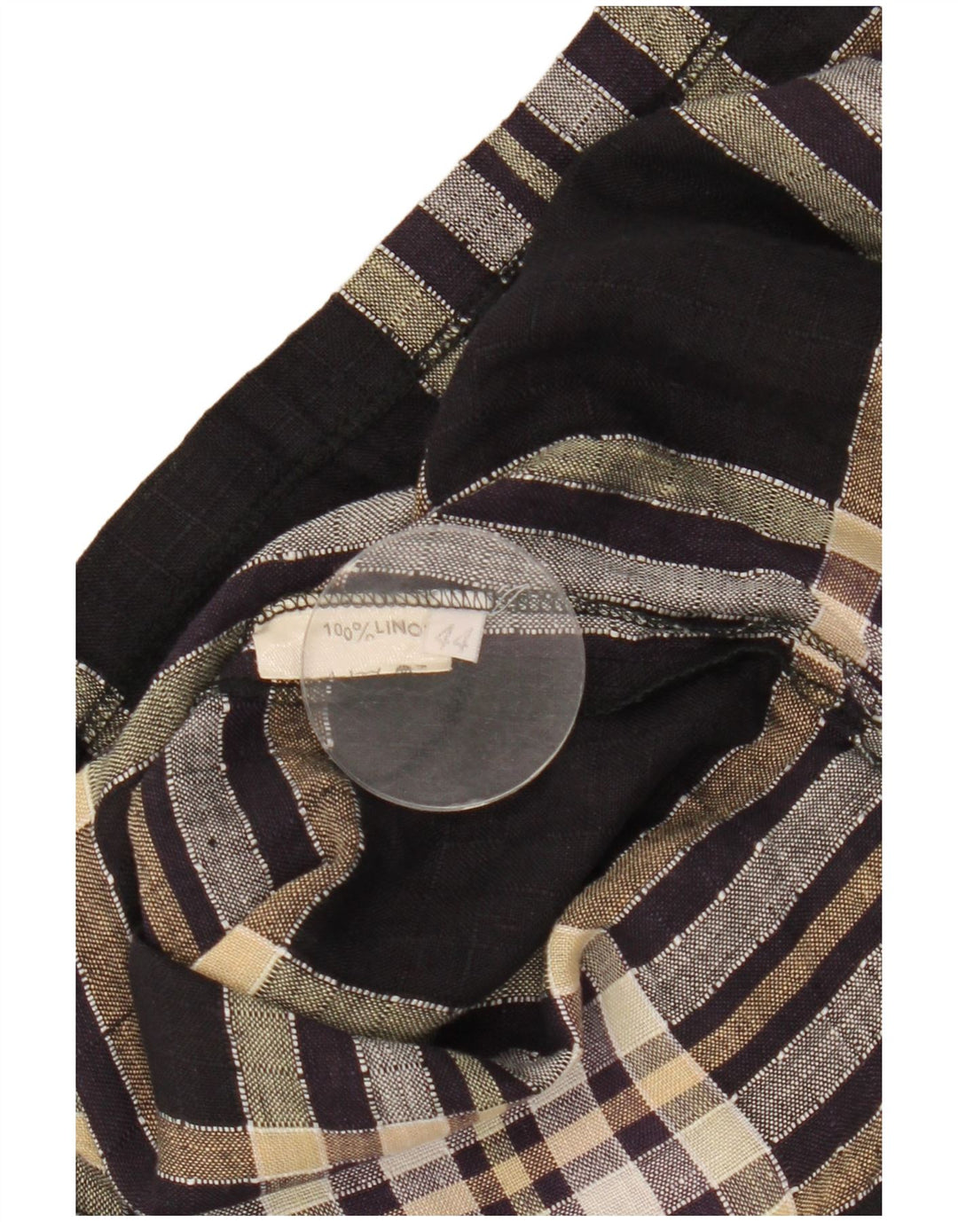 Jaqueta blazer feminina vintage de manga curta com 1 botão IT 44 xadrez preto médio