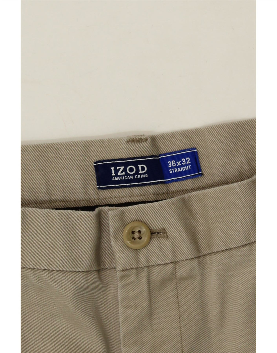 IZOD Mens Straight Chino Trousers W36 L32 Beige Cotton Vintage Izod and Second-Hand Izod from Messina Hembry 