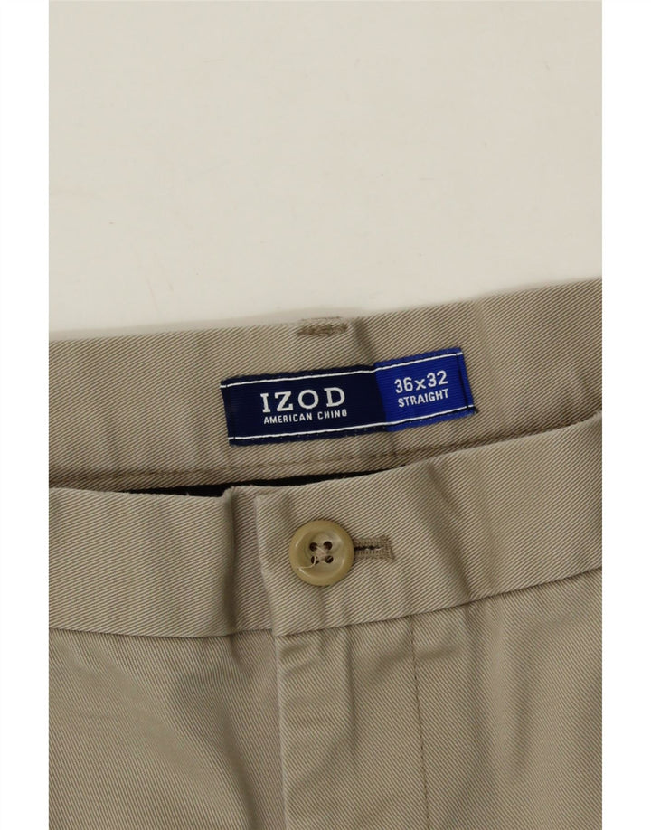 IZOD Mens Straight Chino Trousers W36 L32 Beige Cotton Vintage Izod and Second-Hand Izod from Messina Hembry 