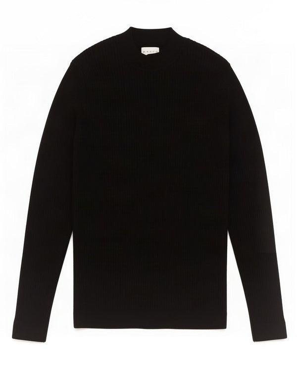 Zara Suéter masculino com gola tartaruga, viscose preta média
