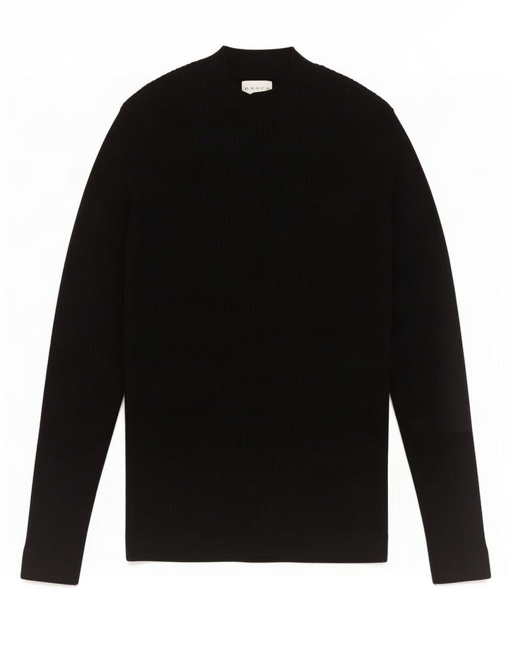 Zara Suéter masculino com gola tartaruga, viscose preta média