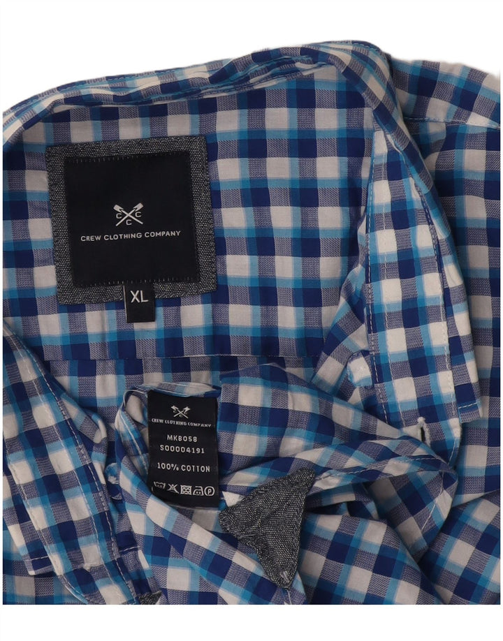 Camisa masculina manga curta XL algodão xadrez azul