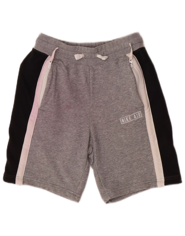 Shorts esportivos Nike Boys 12-13 anos grandes cinza colorblock