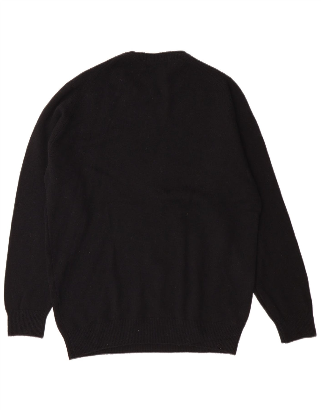 Suéter masculino Marks & Spencer com gola redonda e lã de cordeiro preta pequena