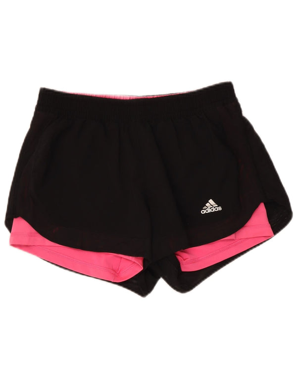 Adidas Womens Climalite Sport Shorts UK 8/10 Pequeno Poliéster Preto