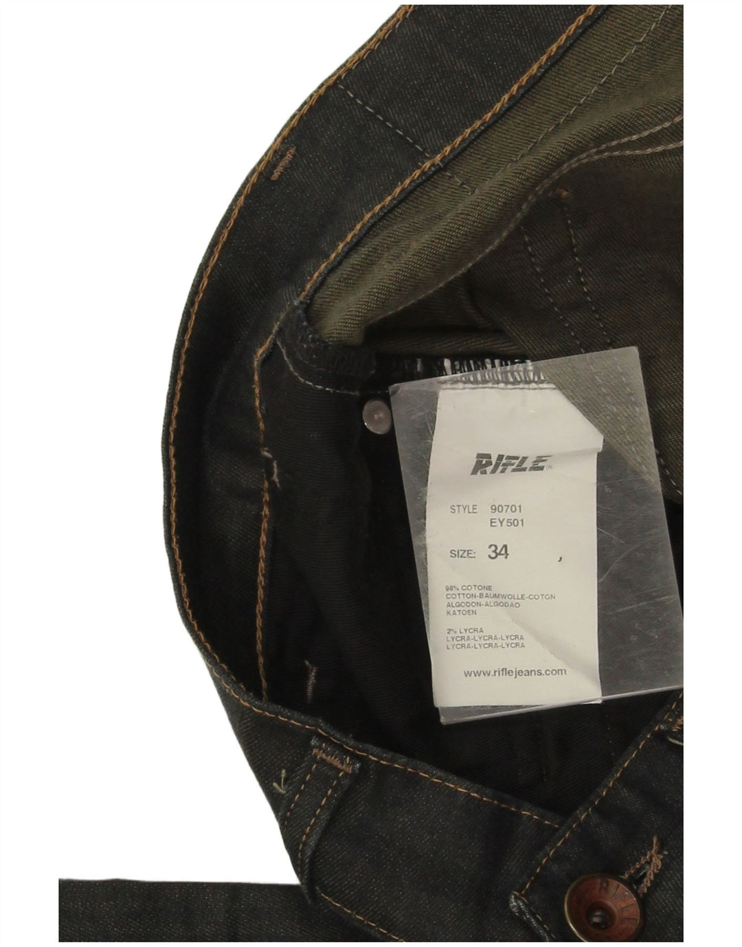Rifle Masculino Jeans Reto W34 L32 Algodão Cinza