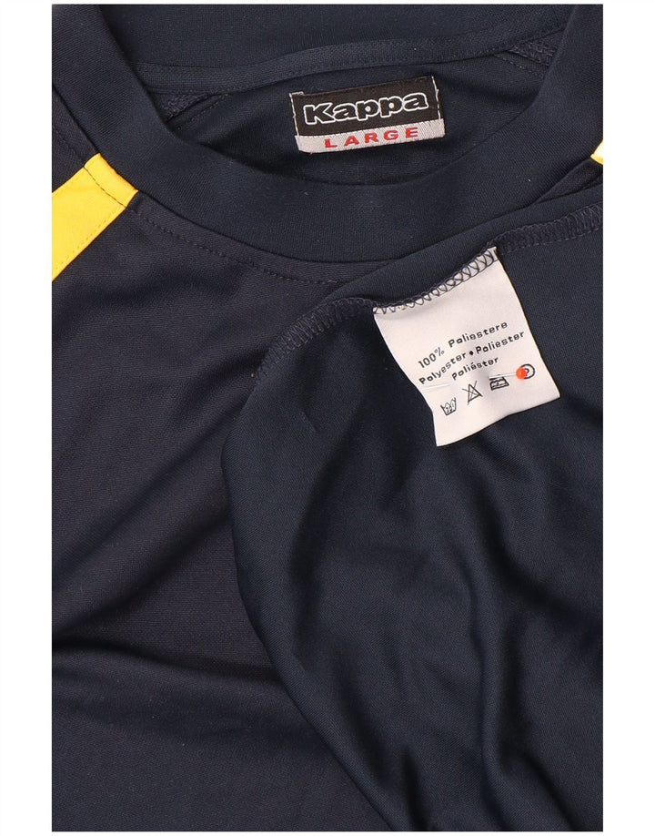 Camiseta masculina Kappa Top grande poliéster colorblock azul marinho