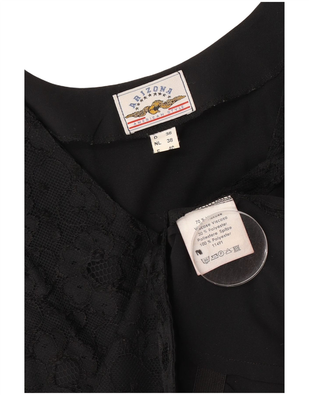 Colete feminino Arizona EU 38 médio preto floral viscose