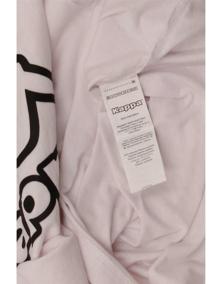 Camiseta gráfica masculina Kappa Top médio algodão branco