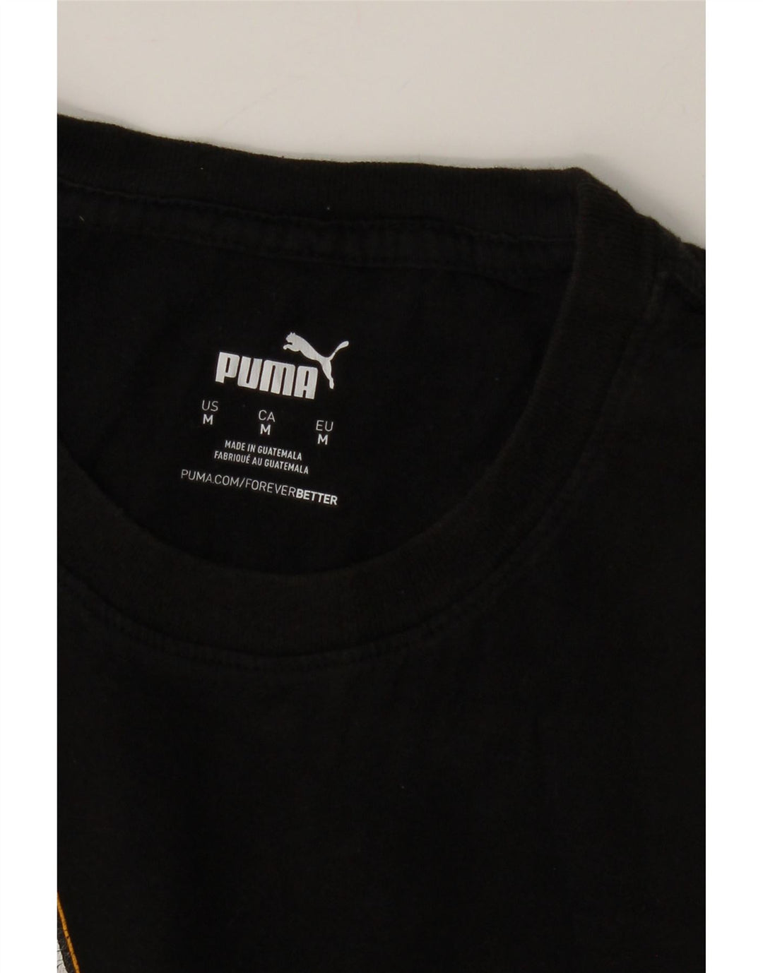PUMA Mens Graphic T-Shirt Top Medium Black Cotton Vintage Puma and Second-Hand Puma from Messina Hembry 