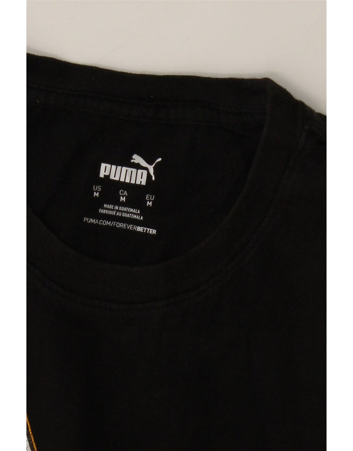 PUMA Mens Graphic T-Shirt Top Medium Black Cotton Vintage Puma and Second-Hand Puma from Messina Hembry 