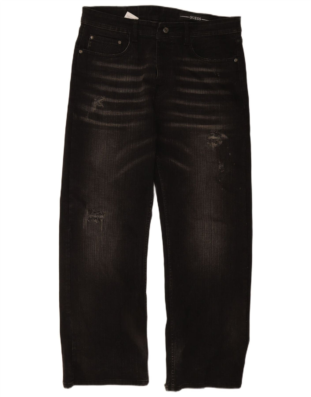 Calça jeans reta masculina GUESS W36 L30 algodão preto