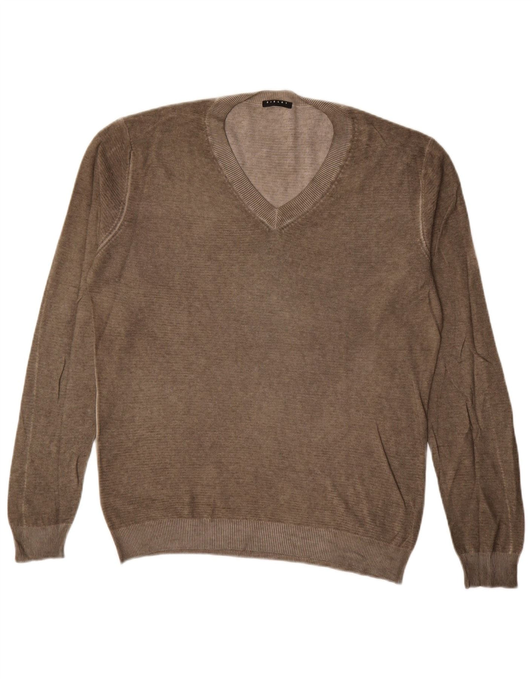 Suéter masculino Sisley com decote em V grande marrom