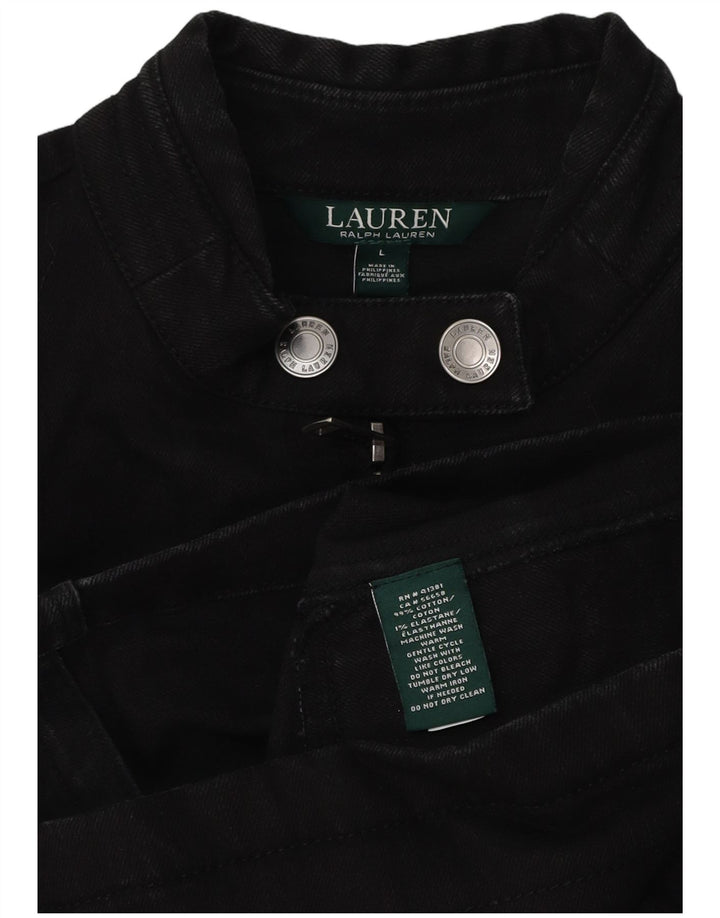 Jaqueta bomber feminina Ralph Lauren Reino Unido 16 grande algodão preto