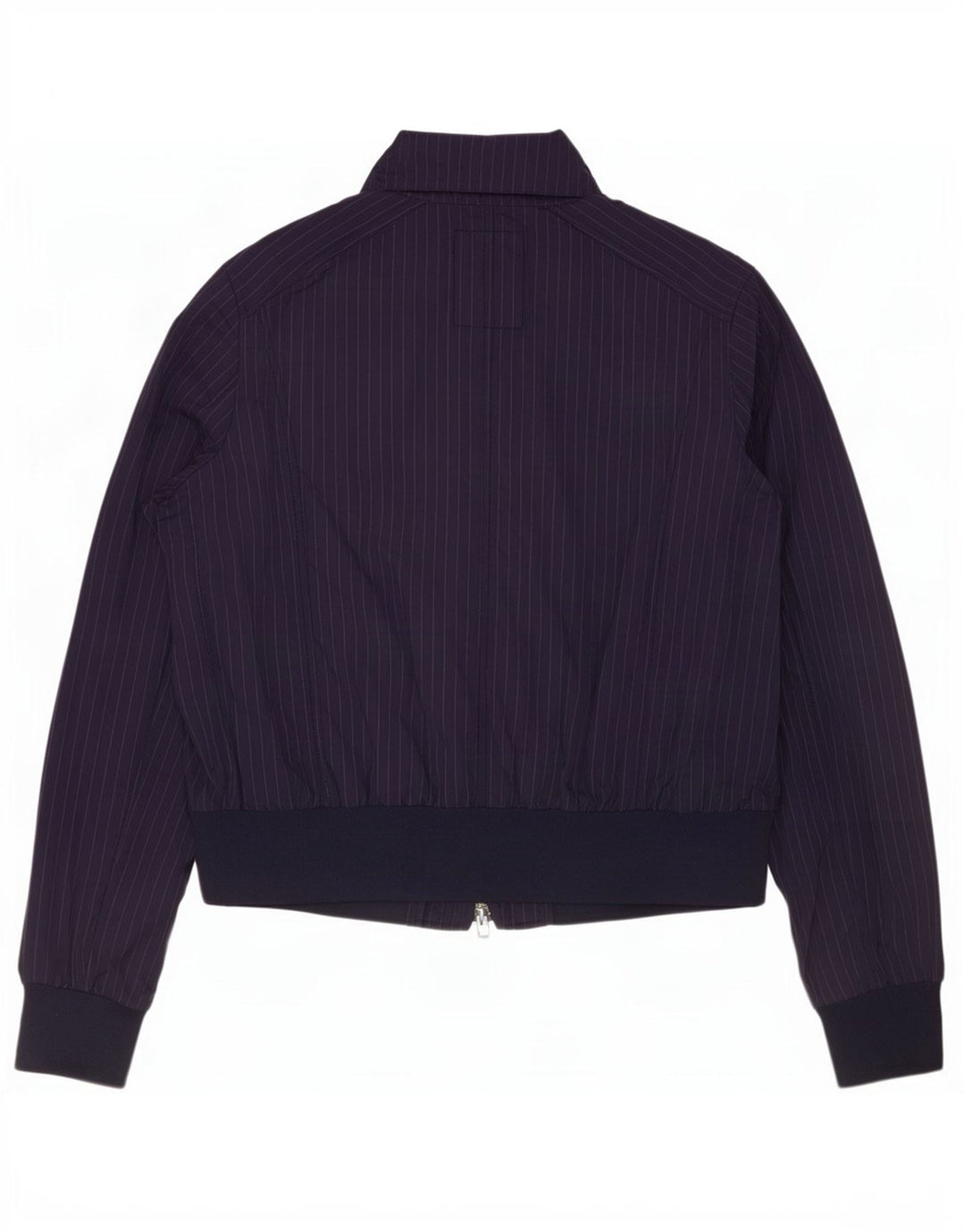 Jaqueta bomber feminina Playlife Reino Unido 16 grande poliéster listrado azul marinho