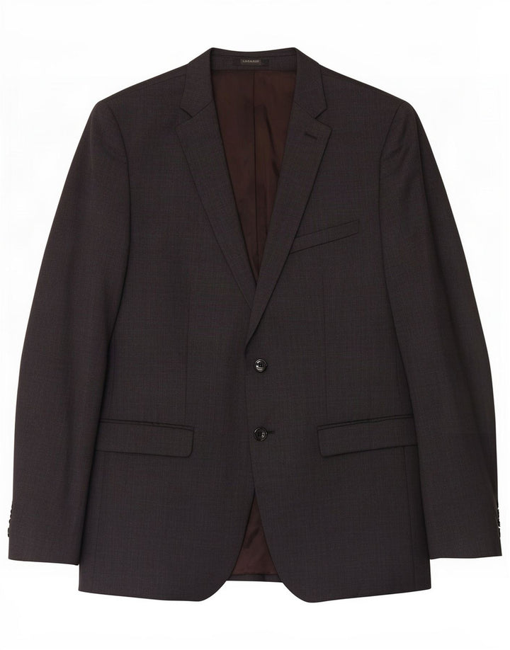 Zara Mens 2 Button Blazer Jacket EU 52 Large Gray Wool