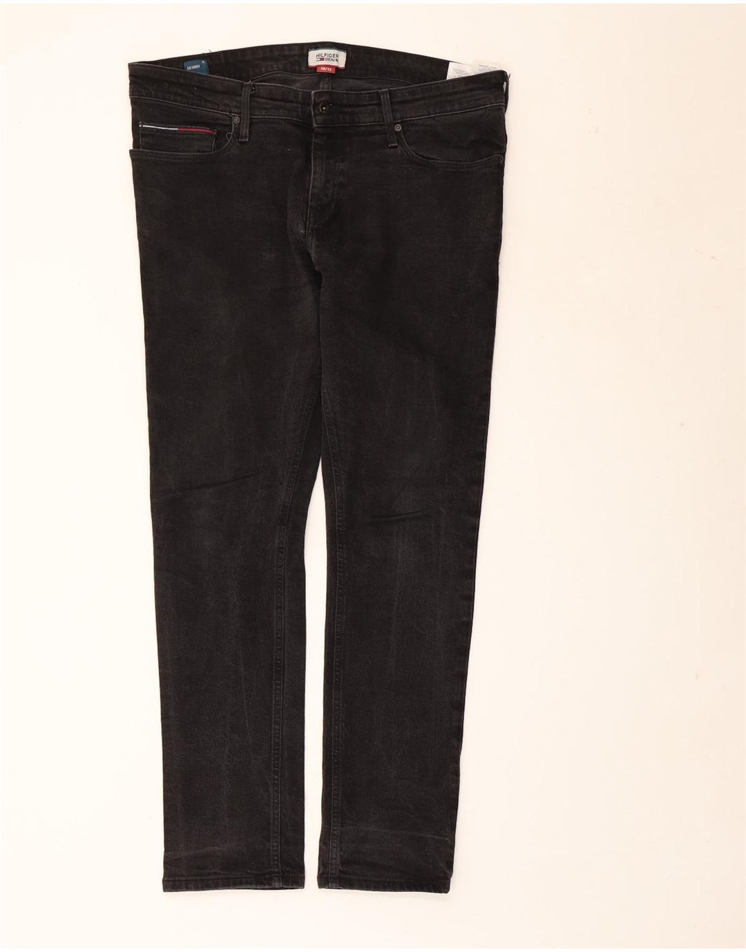 TOMMY HILFIGER Masculino Jeans Skinny W38 L32 Algodão Preto