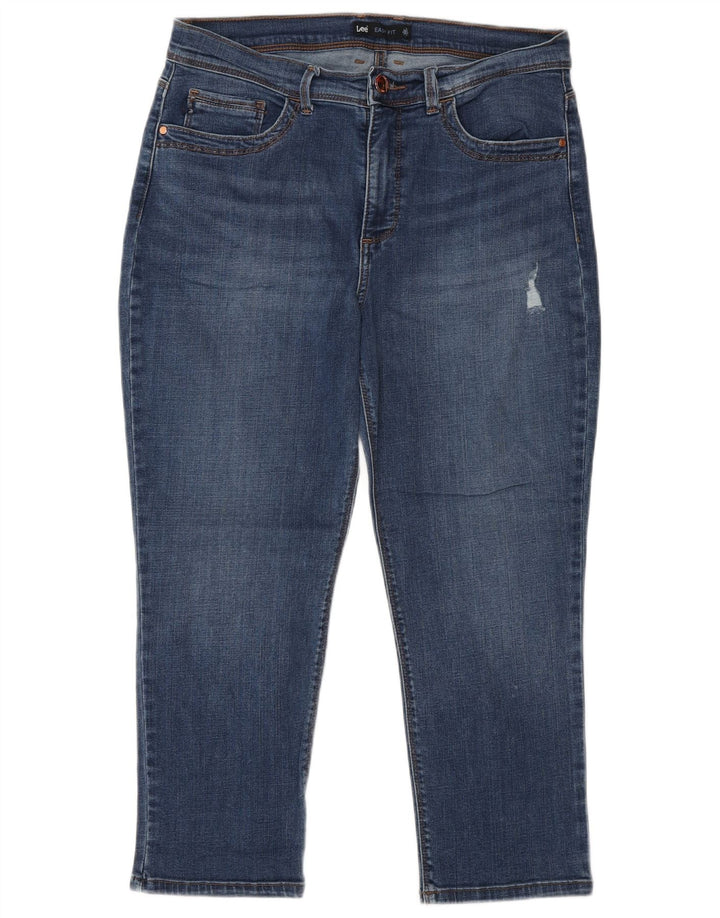 Lee Womens Capri Jeans US 10 Grande W30 L23 Azul Algodão