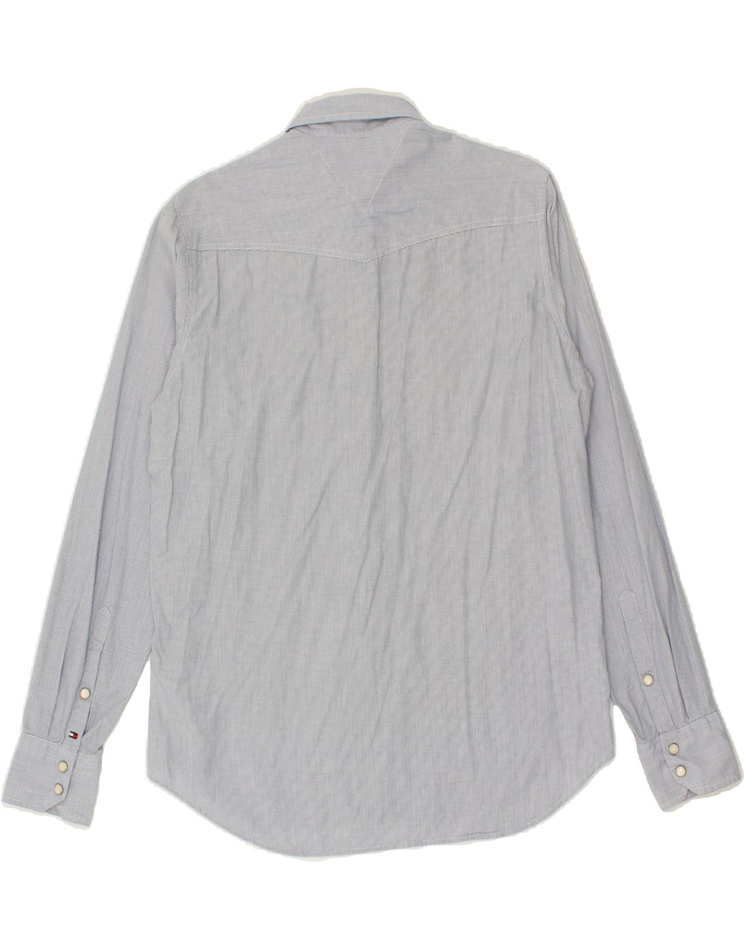TOMMY HILFIGER Mens Shirt Small Blue Check Cotton Vintage Tommy Hilfiger and Second-Hand Tommy Hilfiger from Messina Hembry 