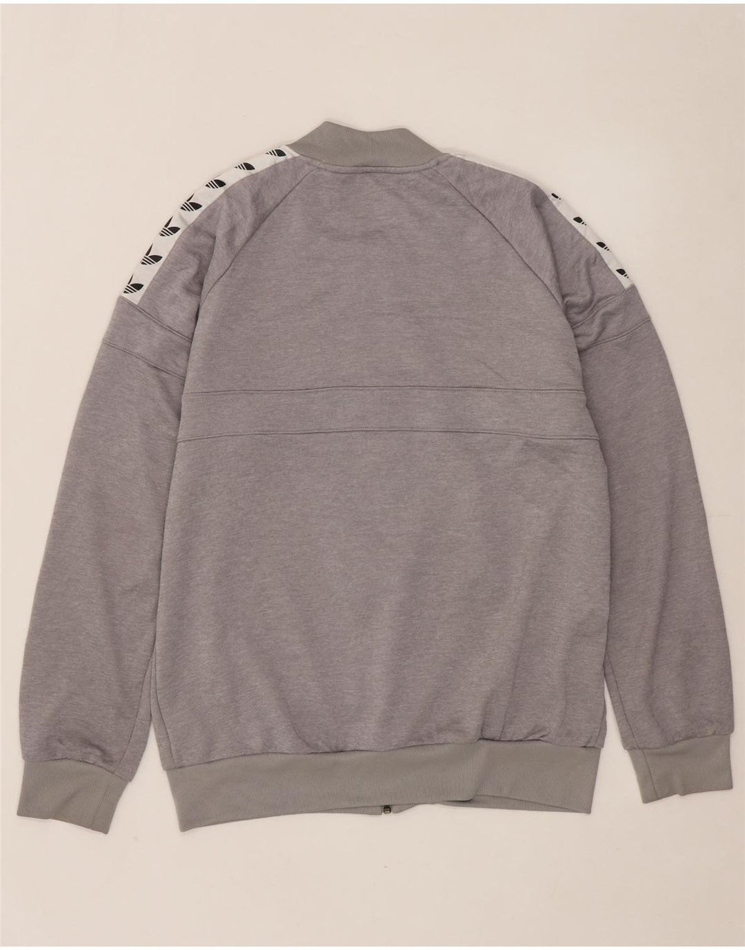 ADIDAS Mens Graphic Tracksuit Top Jacket Grande Cinza Colorblock Poliéster