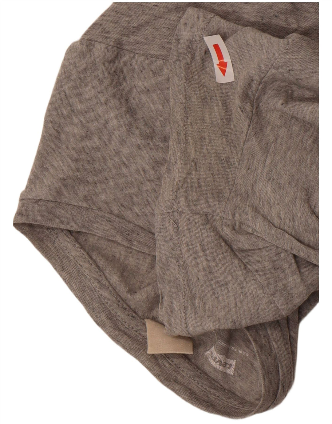 Camiseta feminina gráfica Levi's UK 12 algodão manchado cinza médio