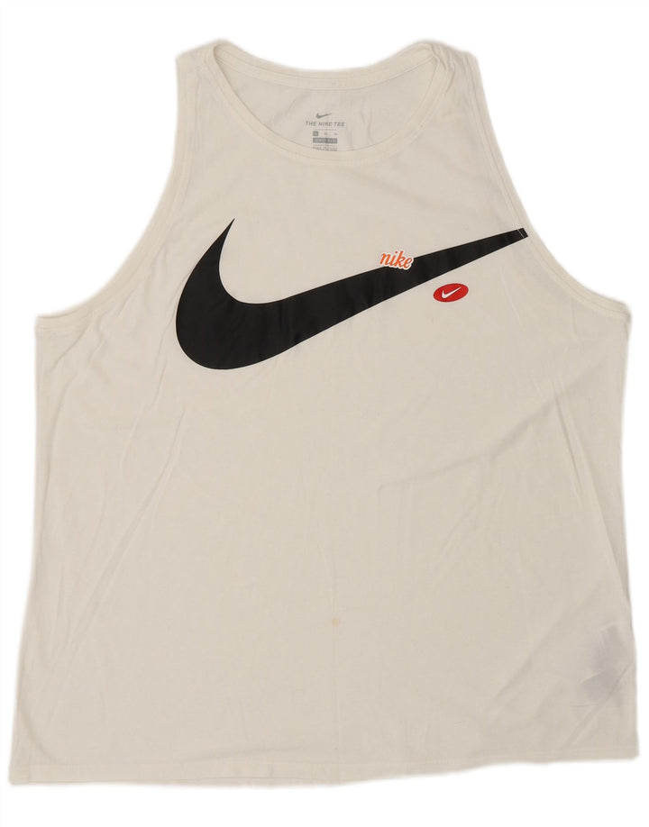 Nike Mens Dri Fit Graphic Vest Top Médio Algodão Branco