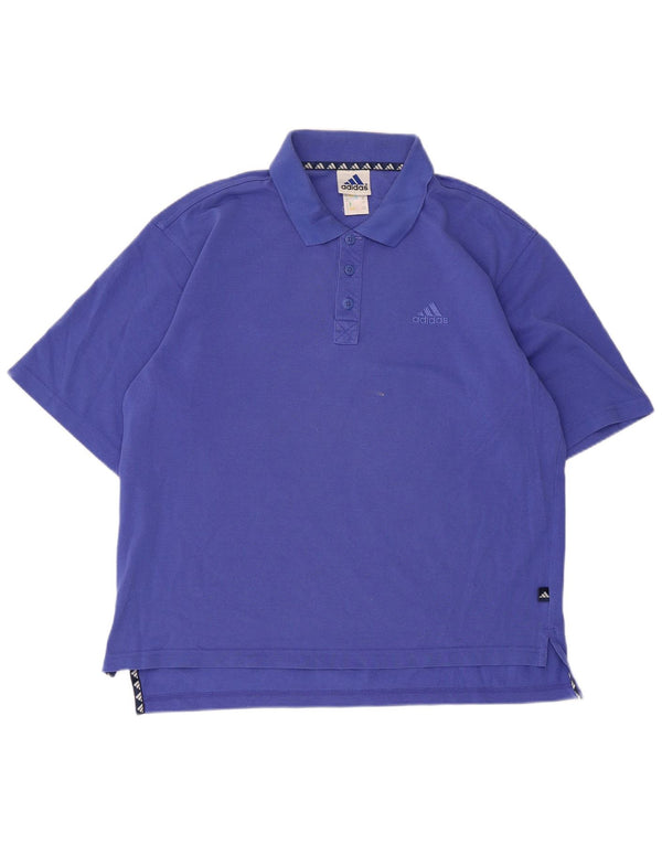 Adidas Mens Polo Shirt UK 40/42 Médio Roxo Algodão