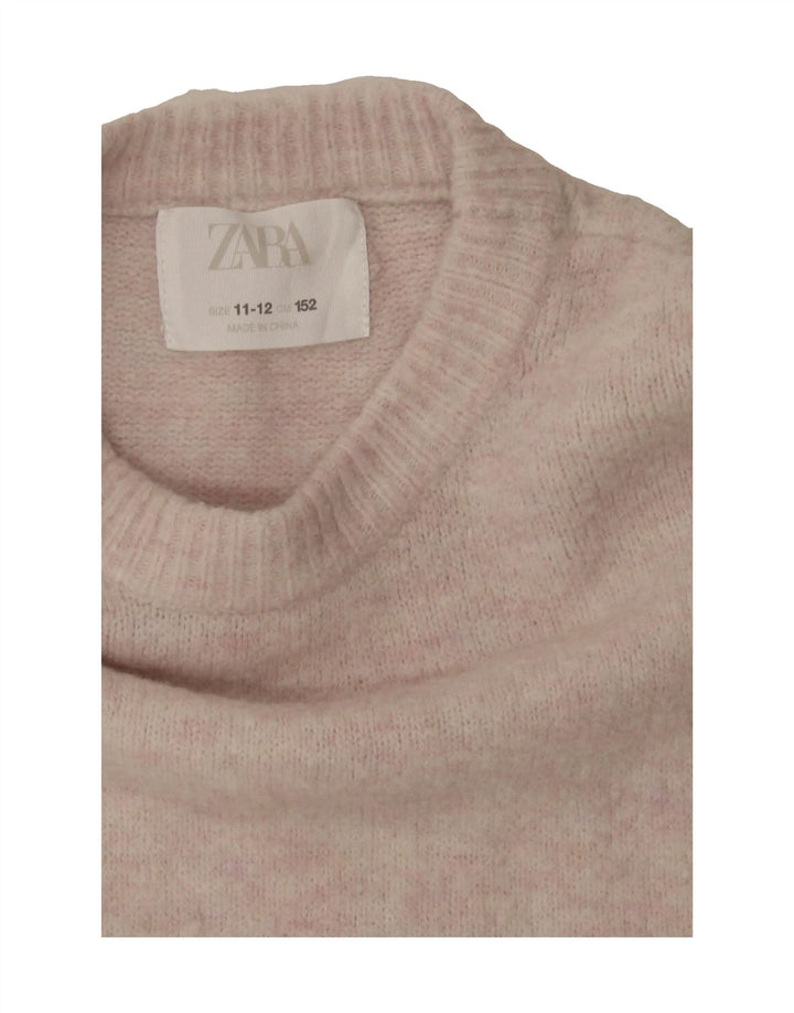 ZARA Girls Crew Neck Jumper Sweater 11-12 Years Pink Vintage Zara and Second-Hand Zara from Messina Hembry 