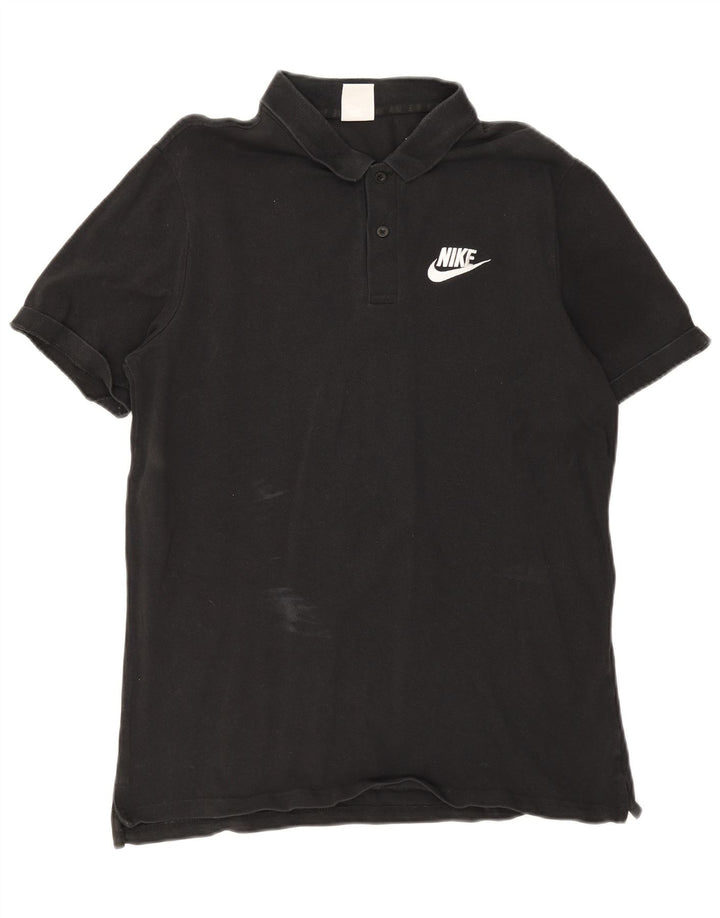 Camisa polo masculina Nike grande algodão preto