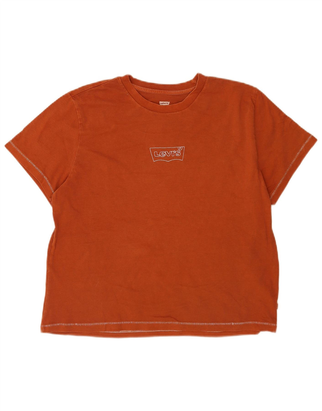 Camiseta feminina Levi's Top UK 14 algodão laranja médio