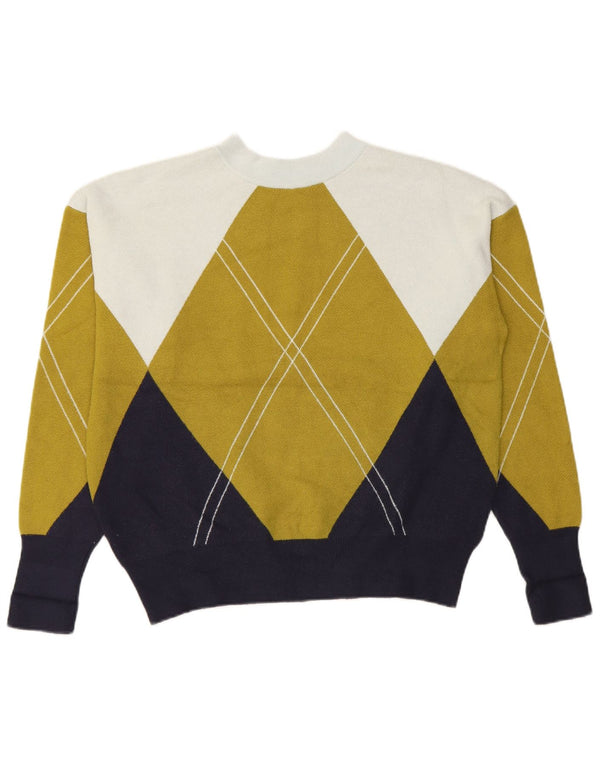 Suéter feminino Marks & Spencer com gola redonda Reino Unido 14 médio azul marinho