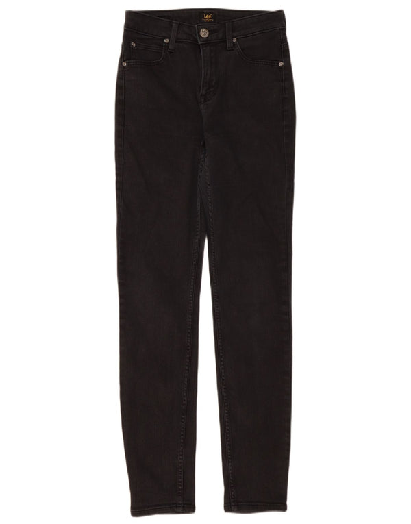 Lee Womens Scarlett High Skinny Jeans W25 L28 Algodão Preto