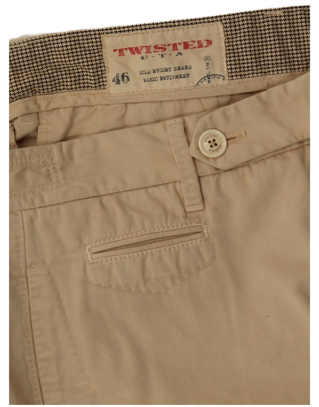 TWISTED TAILOR Mens Chino Shorts IT 46 Pequeno W30 Algodão Bege