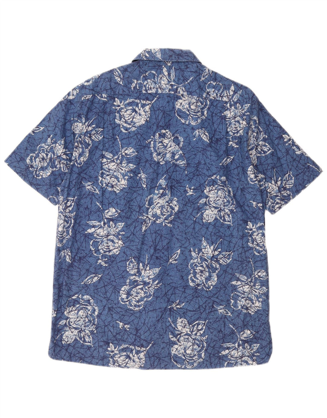 Camisa masculina de manga curta Naracamicee algodão floral azul médio