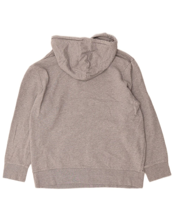 Suéter com capuz gráfico feminino Levi's UK 16 grande algodão manchado cinza