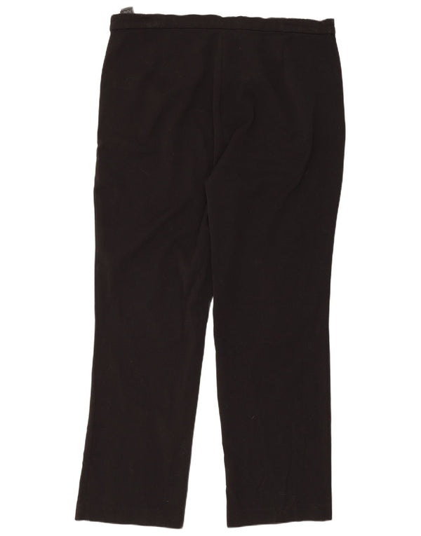 Calça casual feminina Marks & Spencer Reino Unido 14 grande W34 L30 poliéster preto