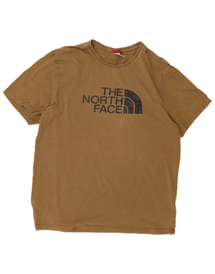 Camiseta gráfica masculina The North Face Top médio de algodão cáqui