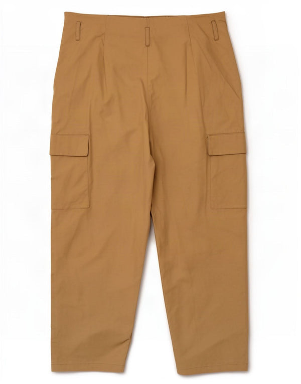 Calça cargo feminina Zara cintura alta XL W32 L26 algodão bege