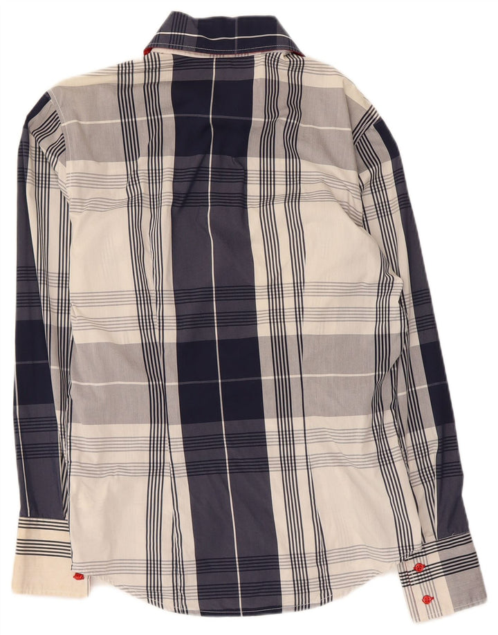 Camisa masculina Naracamicie XS algodão xadrez azul marinho