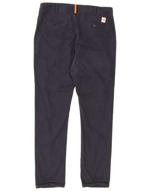 Calça Superdry Mens Slim Chino XL W36 L31 Azul Marinho Algodão