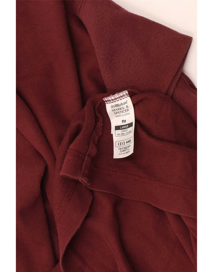 Marks & Spencer Top feminino oversized manga comprida Reino Unido 16 grande Borgonha