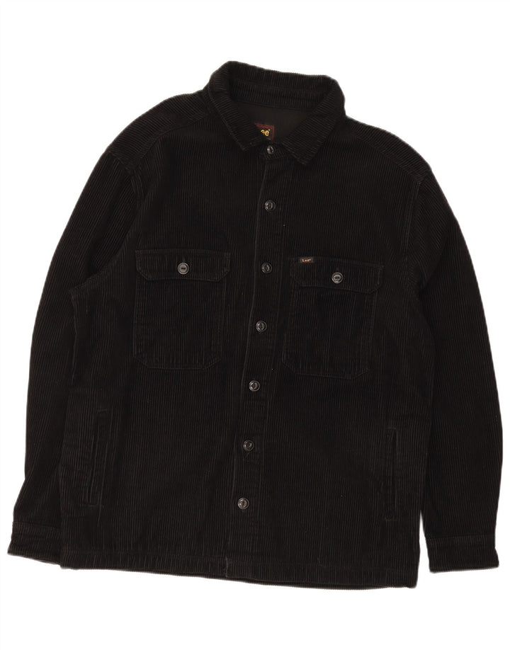 Jaqueta masculina de veludo Lee UK 36 pequeno algodão preto