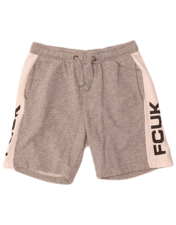 French Connection Masculino Fcuk Graphic Sport Shorts XS Cinza Colorblock Algodão